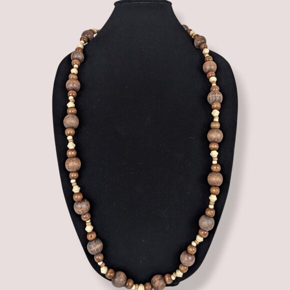 (2/$20) Vintage Avon Wood Beaded Necklace - Picture 2 of 5